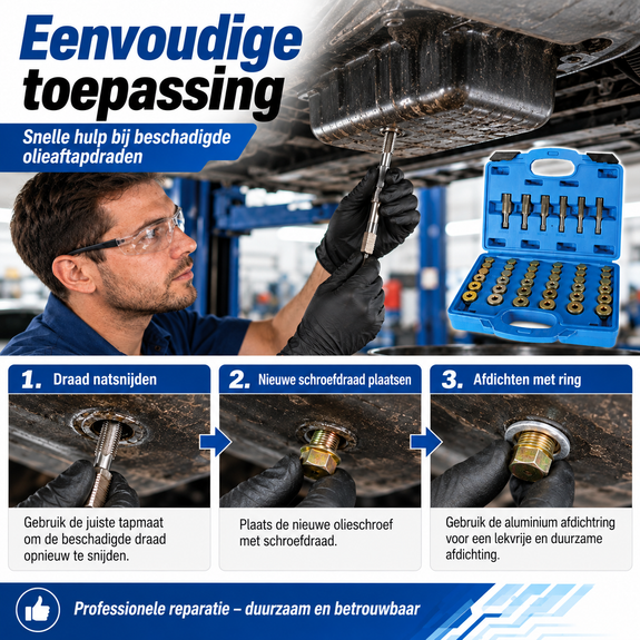 Olieaftapplug Reparatieset - 114 delig - Voor Auto's - Afbeelding 4