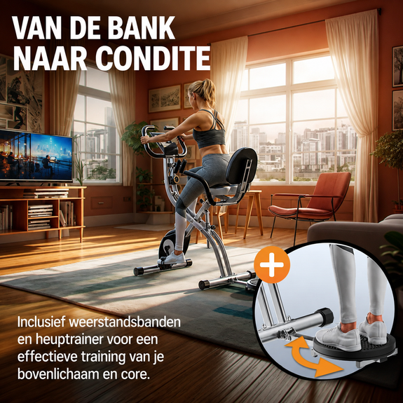 Hometrainer Eagle 4 met pulssensoren en app - Afbeelding 2