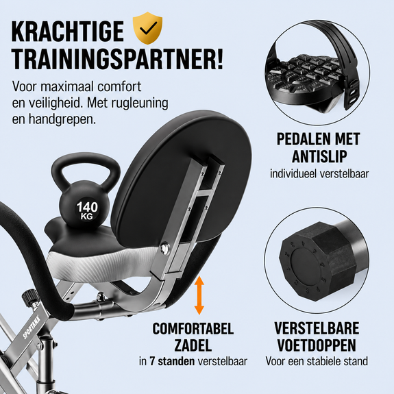 Hometrainer Eagle 4 met pulssensoren en app - Afbeelding 4