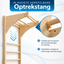 Houten Wandrek met Optrekstang - 220 cm - 170 kg Draagvermogen - Naturel