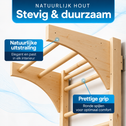 Houten Wandrek met Optrekstang - 220 cm - 170 kg Draagvermogen - Naturel