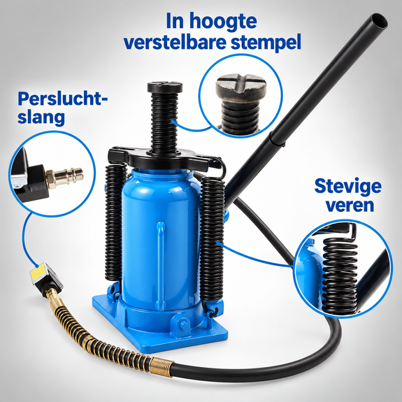 Hydraulische Stempelkrik - Max. 20 ton - Op Perslucht - Afbeelding 2