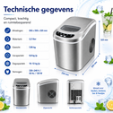 IJsblokjesmachine 2,2L zilver