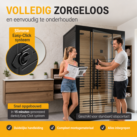 Infraroodcabine Trondheim 120 zwart - Afbeelding 6