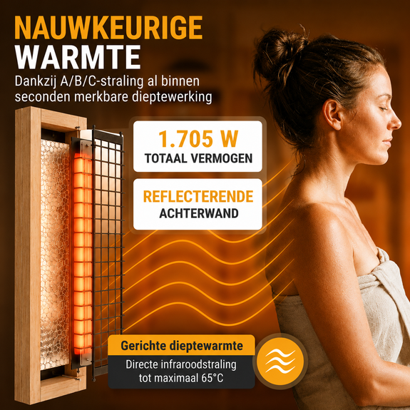 Infraroodcabine Trondheim 90 naturel - Afbeelding 5