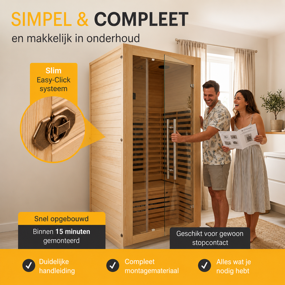Infraroodcabine Trondheim 90 naturel - Afbeelding 6