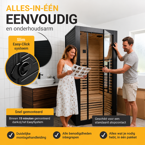 Infraroodcabine Trondheim 90 zwart - Afbeelding 6
