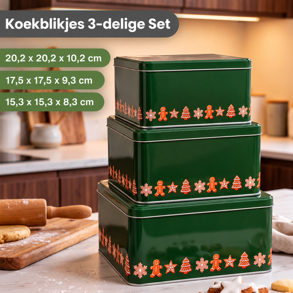 Koektrommelset 3-delig met kerstmotief - Afbeelding 3