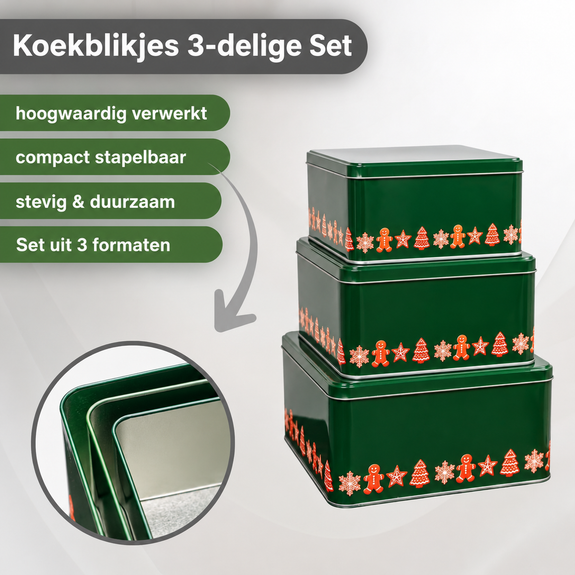 Koektrommelset 3-delig met kerstmotief - Afbeelding 4