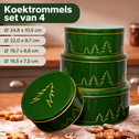 Koektrommelset 4-Delig met dennenbos kerstmotief