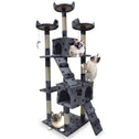 Krabpaal 170 cm lichtgrijs met 3 platforms en 2 kattenholen