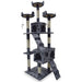 Krabpaal 170 cm lichtgrijs met 3 platforms en 2 kattenholen