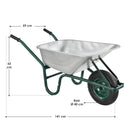 Kruiwagen 100 Liter - Luchtbanden - Zilver - Max. 210 KG