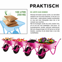 Kruiwagen 100 Liter Roze – Draagvermogen 250 kg