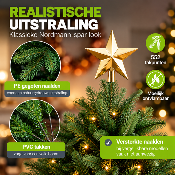 Kunstkerstboom 150 cm groen – maat M - Afbeelding 3