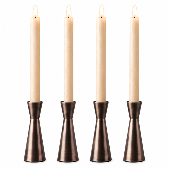 LED dinerkaarsen 22,5 cm crème – 4 stuks met afstandsbediening - Afbeelding 1
