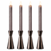 LED dinerkaarsen 22,5 cm grijs – 4 stuks met afstandsbediening