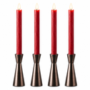 LED dinerkaarsen 22,5 cm rood – 4 stuks met afstandsbediening