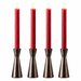 LED dinerkaarsen 22,5 cm rood – 4 stuks met afstandsbediening