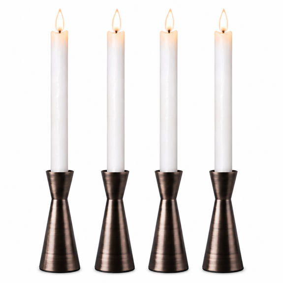 LED dinerkaarsen 22,5 cm wit – 4 stuks met afstandsbediening - Afbeelding 1