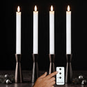 LED dinerkaarsen 22,5 cm wit – 4 stuks met afstandsbediening