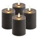 LED kaarsen 10 cm grijs – 4 stuks met afstandsbediening