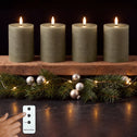 LED kaarsen 10 cm groen – 4 stuks met afstandsbediening