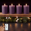 LED kaarsen 10 cm paars – 4 stuks met afstandsbediening