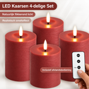 LED kaarsen 10 cm rood – 4 stuks met afstandsbediening