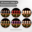 LED kaarsen 10 cm rood – 4 stuks met afstandsbediening