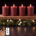 LED kaarsen 10 cm rood – 4 stuks met afstandsbediening