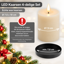LED kaarsen 10 cm wit – 4 stuks met afstandsbediening