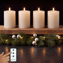 LED kaarsen 10 cm wit – 4 stuks met afstandsbediening