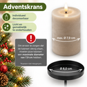Langwerpige adventskrans van metaal zwart – 40 cm