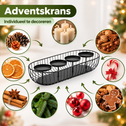 Langwerpige adventskrans van metaal zwart – 40 cm