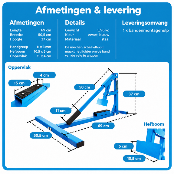 Mechanische bandenverwisselaar voor autobanden - Afbeelding 5