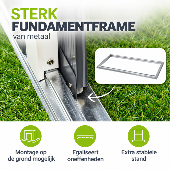 Metalen Gereedschapsschuur / Tuinschuur / Berging - Incl. funderingsframe - Donkergrijs - Afbeelding 4