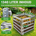 Metalen compostbak 1339 liter – 120 x 120 x 93 cm