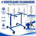 Mobiele velgenstandaard voor 4 velgen – draaibaar