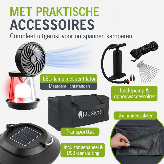 Opblaasbare campingtent voor 1-3 personen - Afbeelding 4