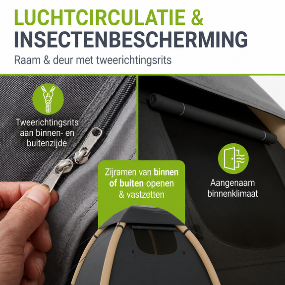 Opblaasbare campingtent voor 1-3 personen - Afbeelding 5