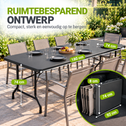 Tuintafel - Opklapbaar - 180 x 74 x 74 cm - Grijs