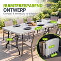 Opklapbare tuintafel 180 x 74 x 74 cm wit