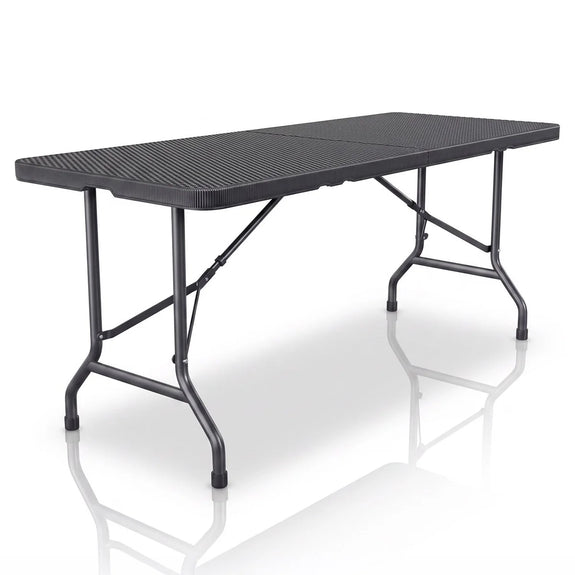 Tuintafel - Opklapbaar - 180 x 74 x 74 cm - Zwart - Afbeelding 1