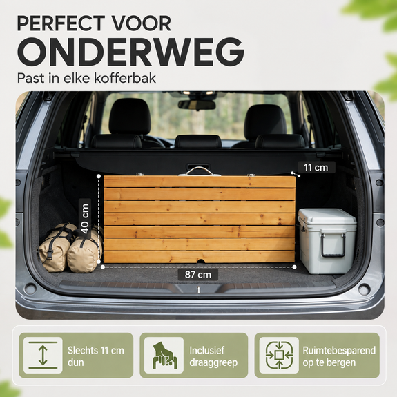 Opvouwbare campingtafel met 4 zitplaatsen - houtlook - Afbeelding 5