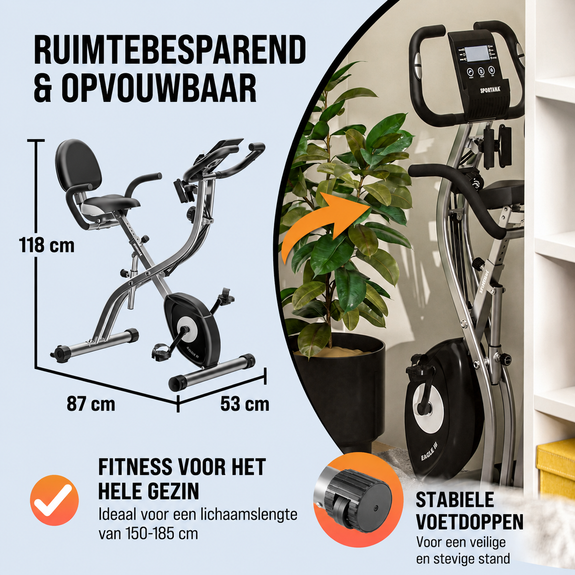Opvouwbare hometrainer Eagle 3 met pulssensoren - Afbeelding 2