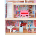 Houten Poppenhuis - 76 x 30 x 82 cm - Incl. meubels