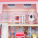 Houten Poppenhuis - 76 x 30 x 82 cm - Incl. meubels