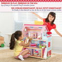Houten Poppenhuis - 76 x 30 x 82 cm - Incl. meubels