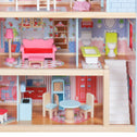 Houten Poppenhuis - 76 x 30 x 82 cm - Incl. meubels